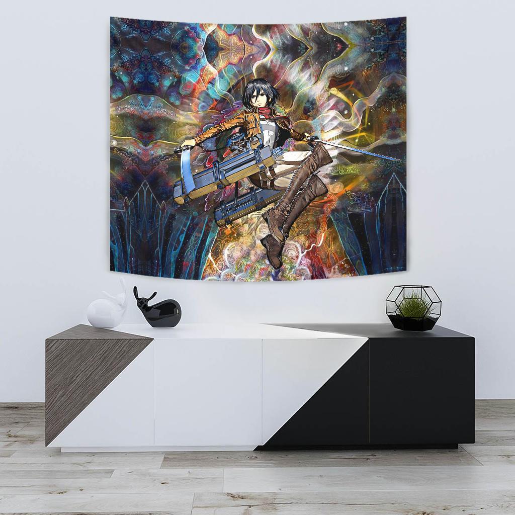 focused mikasa tapestry 211073 - Attack On Titan Store