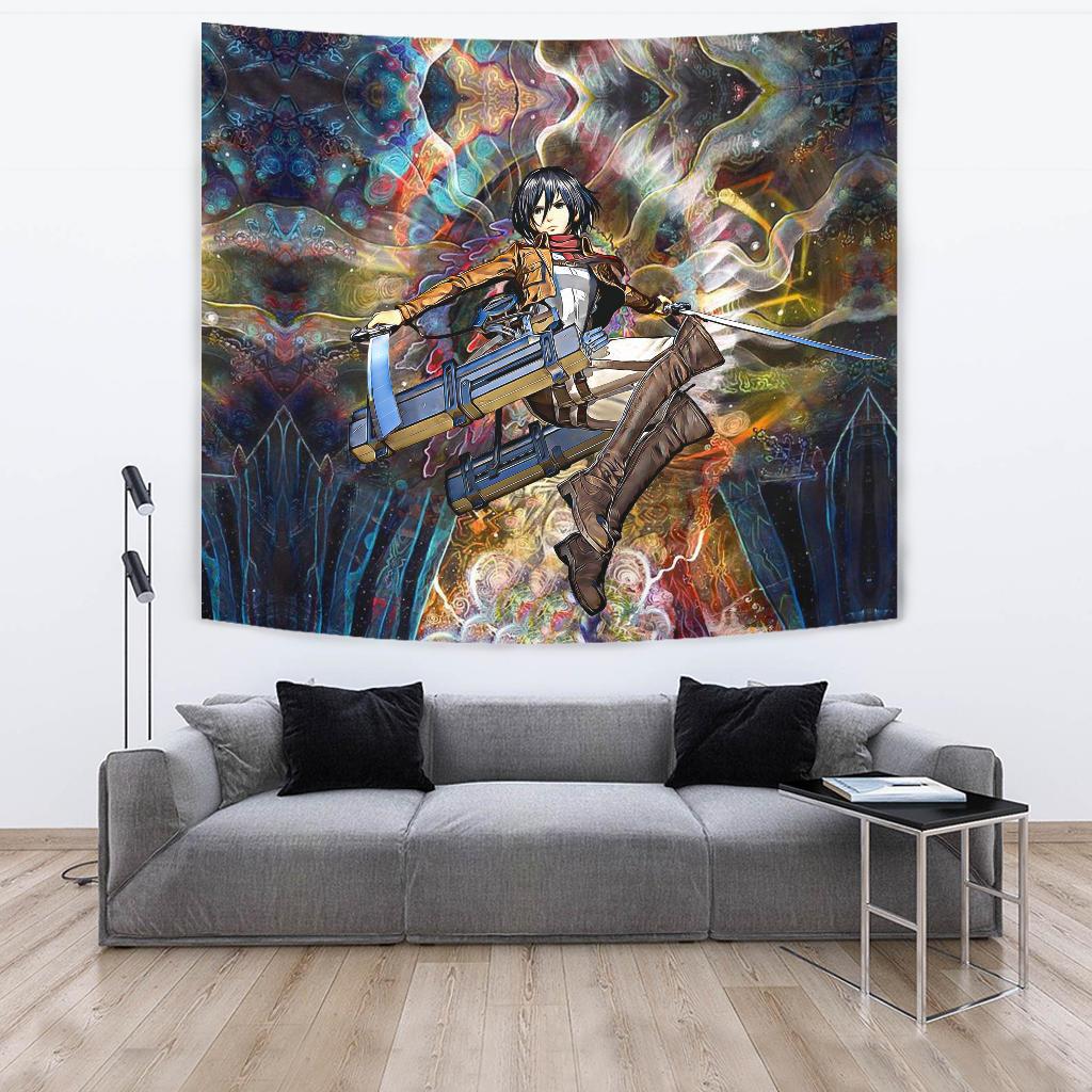 focused mikasa tapestry 718754 - Attack On Titan Store