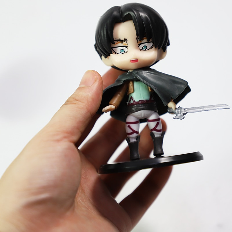 6Pcs/set Anime Attack on Titan Figure Toys Eren Jaeger Mikasa Ackerman Levi Rivaille Levi Ackerman PVC Action Figure Model Toys