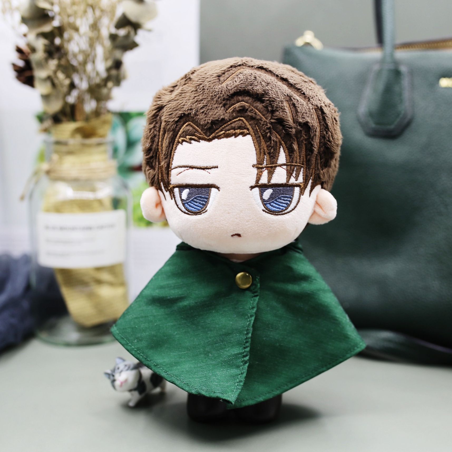 Anime Attack On Titan Levi Plush 9 23cm Uoozii Ackerman Doll Clothes Changeable Plushie Figure Anime 2 - Attack On Titan Store