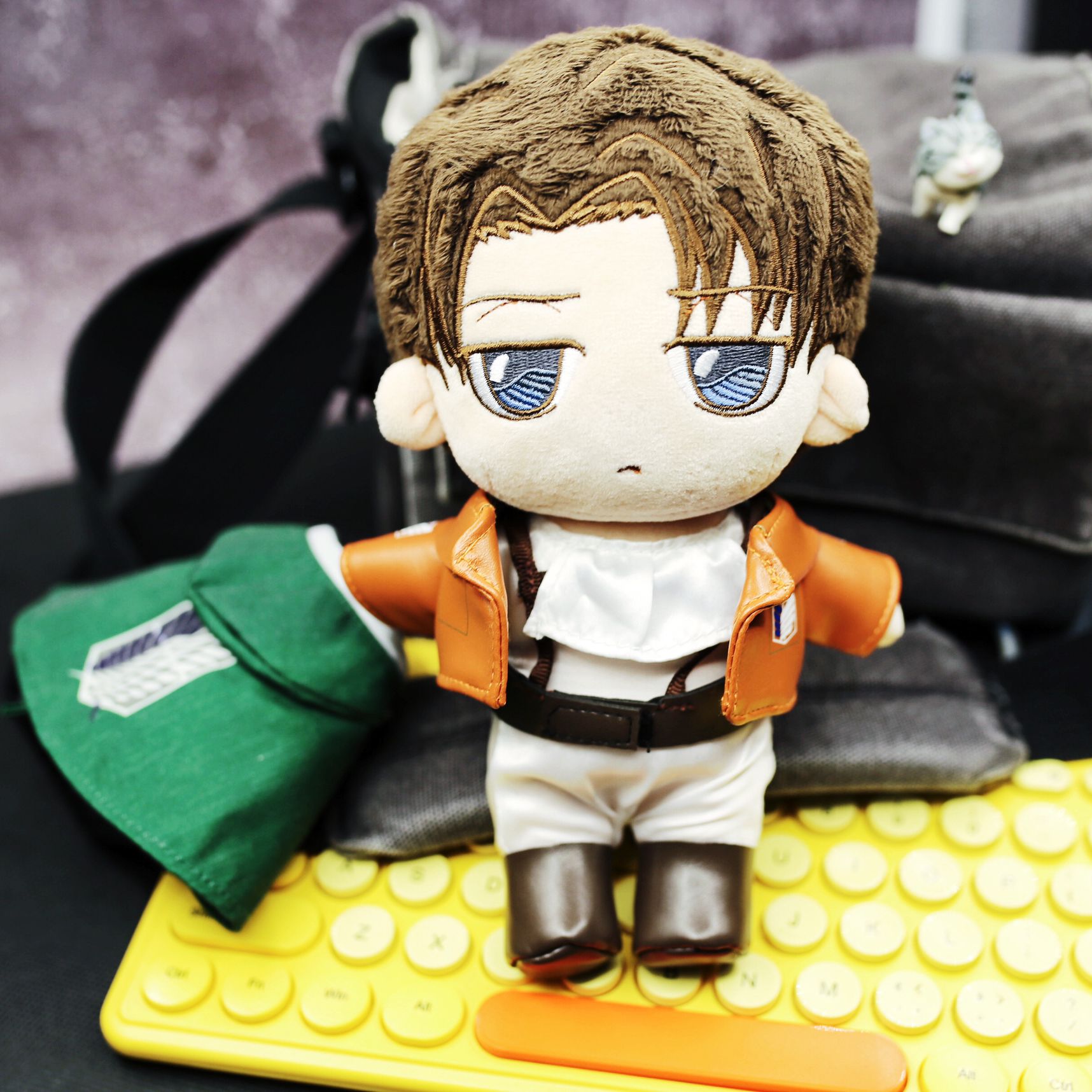 Anime Attack On Titan Levi Plush 9 23cm Uoozii Ackerman Doll Clothes Changeable Plushie Figure Anime 5 - Attack On Titan Store