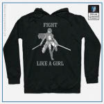 Attack on Titan Hoodie Merch - Mikasa Ackerman Fight Like a Girl Hoodie