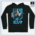 Attack on Titan Hoodie Merch - Mikasa Ackerman Dark Black and White Hoodie