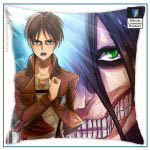 Attack On Titan Pillow: Eren Yeager And Titan