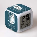 Attack On Titan Clock Merch - Wings Of Liberty 7 Colors Change Touch Light Alarm Clock