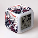 Attack On Titan Clock Merch - Levi Ackerman In Red 7 Colors Change Touch Light Alarm Clock