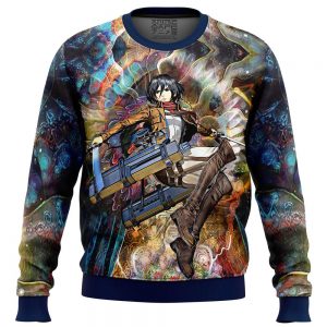 Attack on Titan Sweatshirt Merch - Mikasa Ackerman Focused Fight 3D Sweatshirt