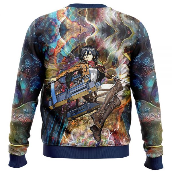 Attack on Titan Sweatshirt Merch - Mikasa Ackerman Focused Fight 3D Sweatshirt - Image 2