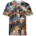 Attack on Titan Shirt Merch - Mikasa Ackerman Focused Custom Art Shirt