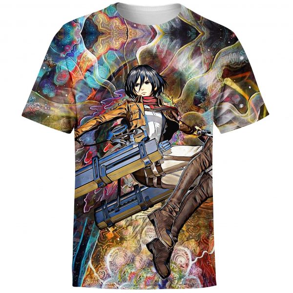Attack on Titan Shirt Merch - Mikasa Ackerman Focused Custom Art Shirt
