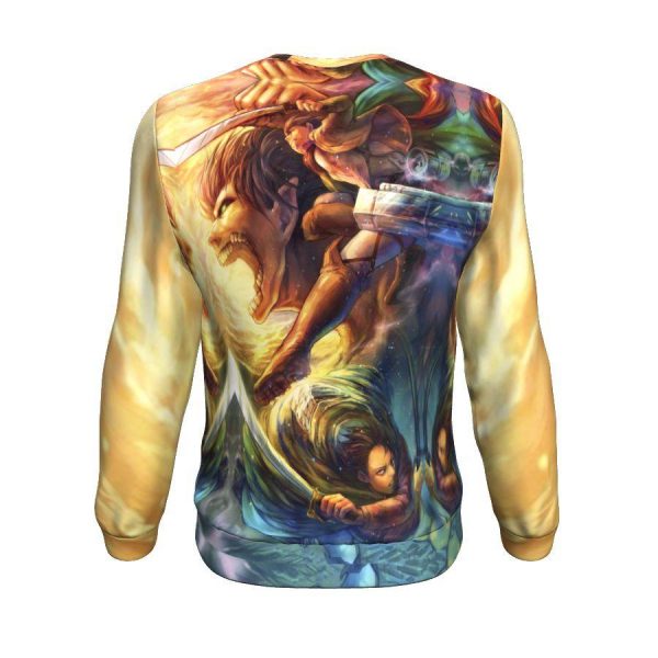 Attack on Titan Sweatshirt Merch - Levi Ackerman x Eren Yeager Vibrant 3D Sweatshirt Merch - Image 2