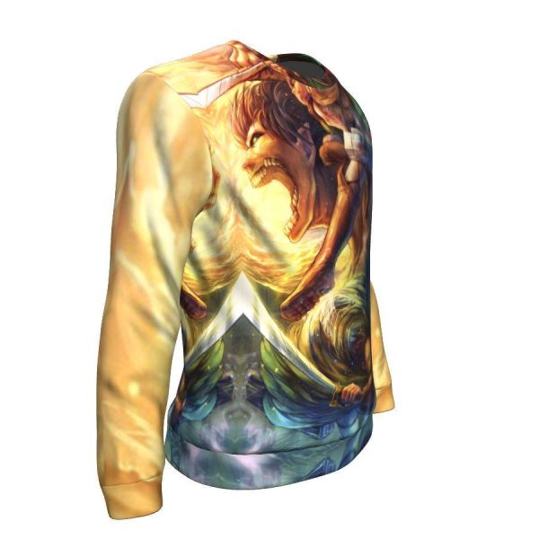 Attack on Titan Sweatshirt Merch - Levi Ackerman x Eren Yeager Vibrant 3D Sweatshirt Merch - Image 3