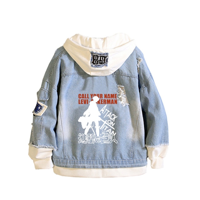 Attack on Titan: Levi Ackerman 'Call Your Name' Denim Jackets 1 - Attack On Titan Store Attack on Titan: Levi Ackerman 'Call Your Name' Denim Jackets