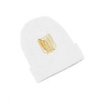 Attack On Titan Beanies Caps: Golden Wings of Freedom White Beanie