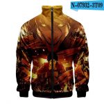 Attack on Titan Stand Collar Zipper Jacket: Eren Yeager And Titan  3D