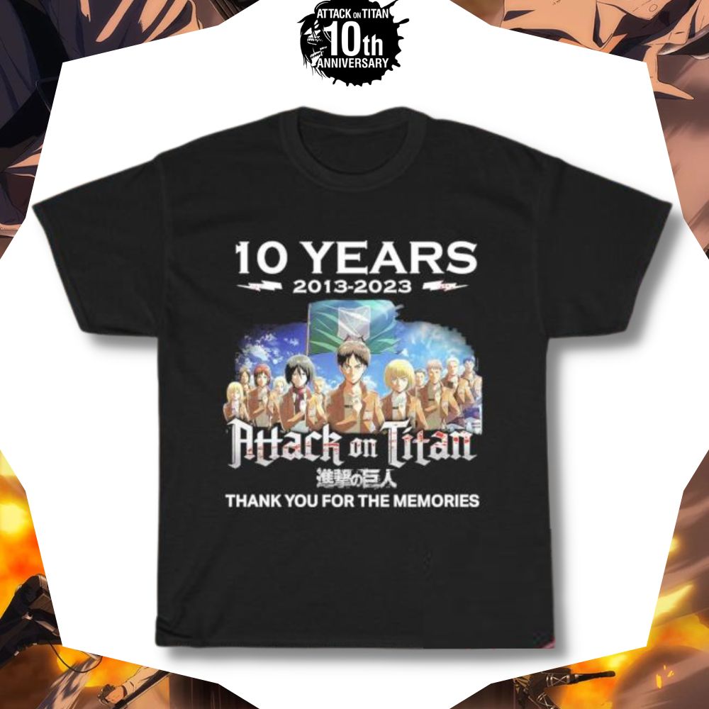 Attack On Titan T-shirts - Attack On Titan 10 Years T-shirt
