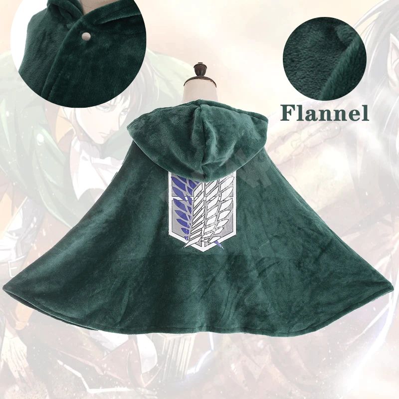 Attack On Titan Hoodies – Survey Corps Cloak Flannel Hoodie