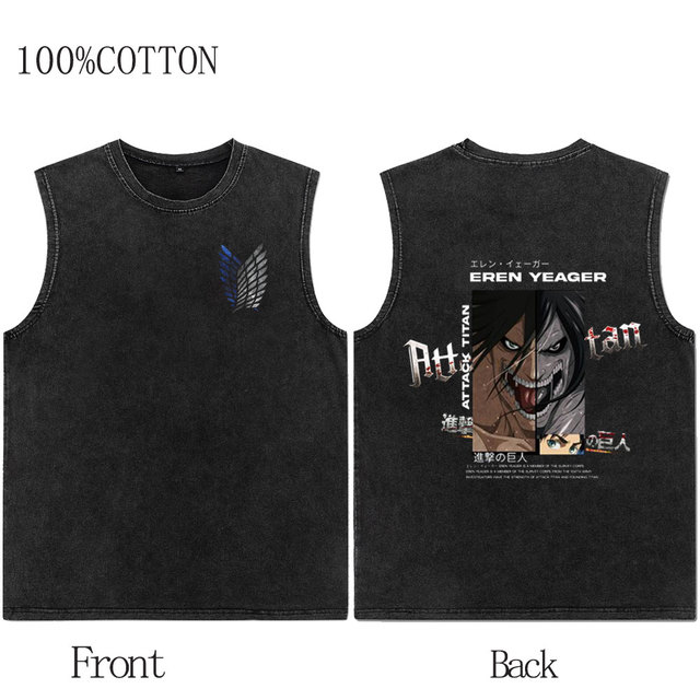 AOT Acid Wash Tanktop Eren Yeager Titan