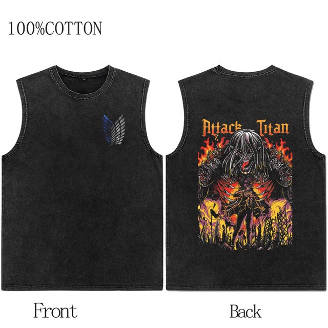 AOT Acid Wash Tanktop Fight Battle
