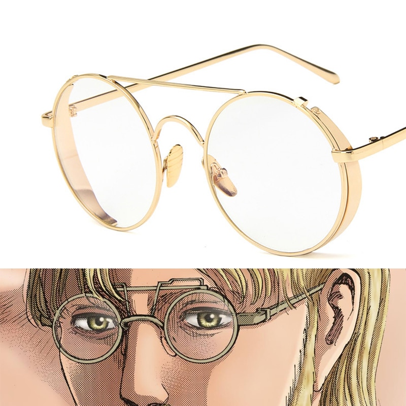 Attack on Titan Cosplay - Zeke Jaeger Steampunk Style Mirror Round Glasses