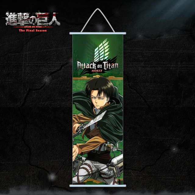 Attack On Titan Posters - Levi Ackerman Scroll Canvas Wall Art Poster