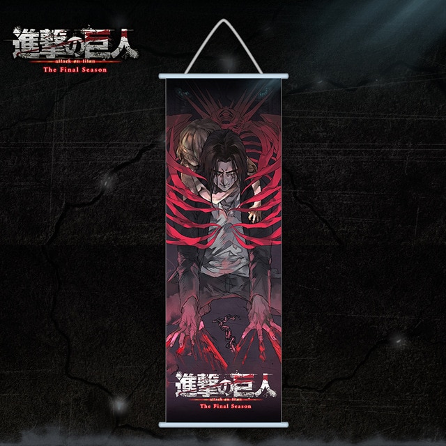 Attack On Titan Posters - Eren The Final Season Scroll Canvas Wall Art Poster